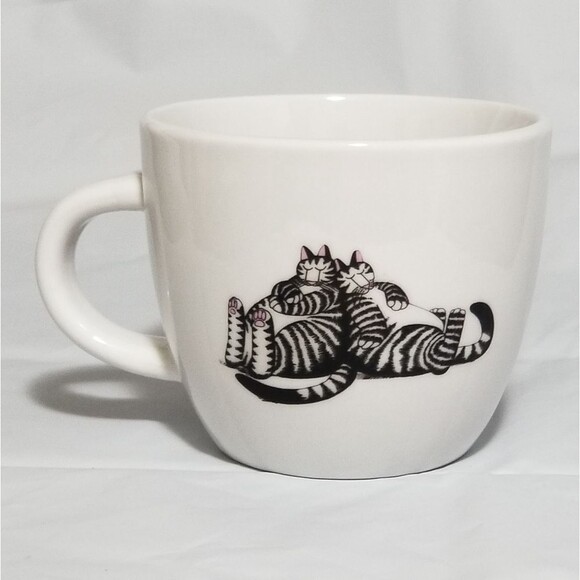 Kliban Style Sleepy Cats on 17oz Stoneware Avesta Project 62 Custom Graphic Mug - Picture 1 of 6